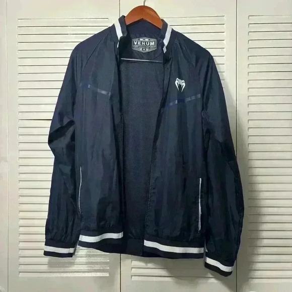 Venum Club Track Zip Up Sweatshirt Jacket Navy Blue Size S - Picture 1 of 8